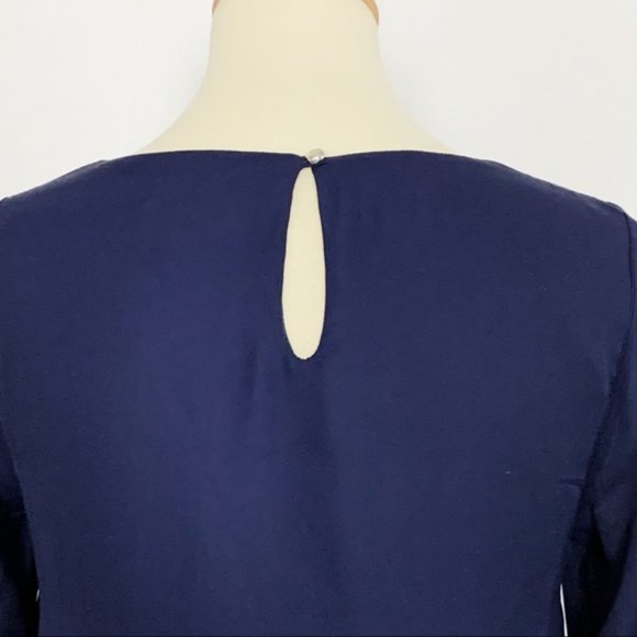 Tobi Navy Blue Mini Scalloped Edge Shift Dress - Picture 8 of 8